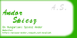 andor spiesz business card